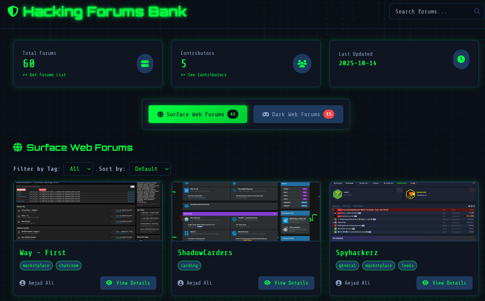 Hacking Forums Bank dashboard screenshot